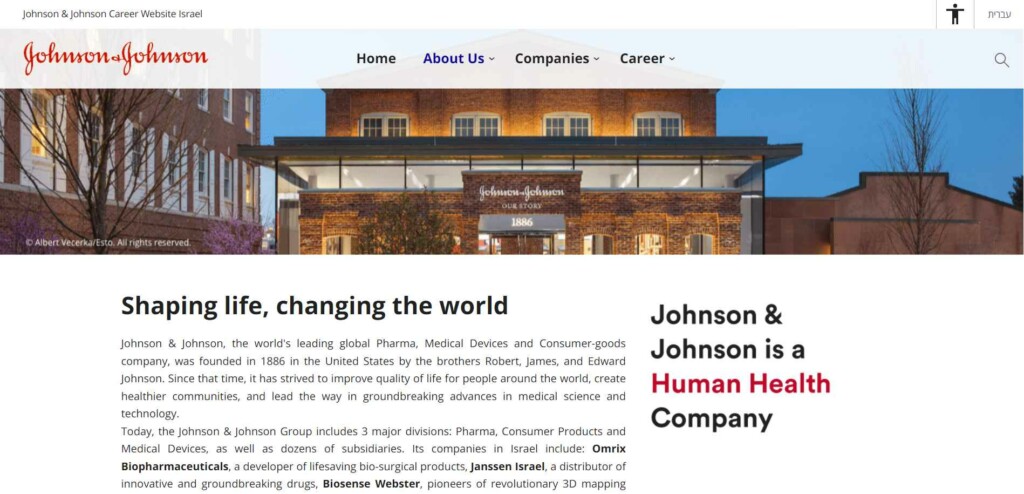 Johnson & Johnson Career Website Israel