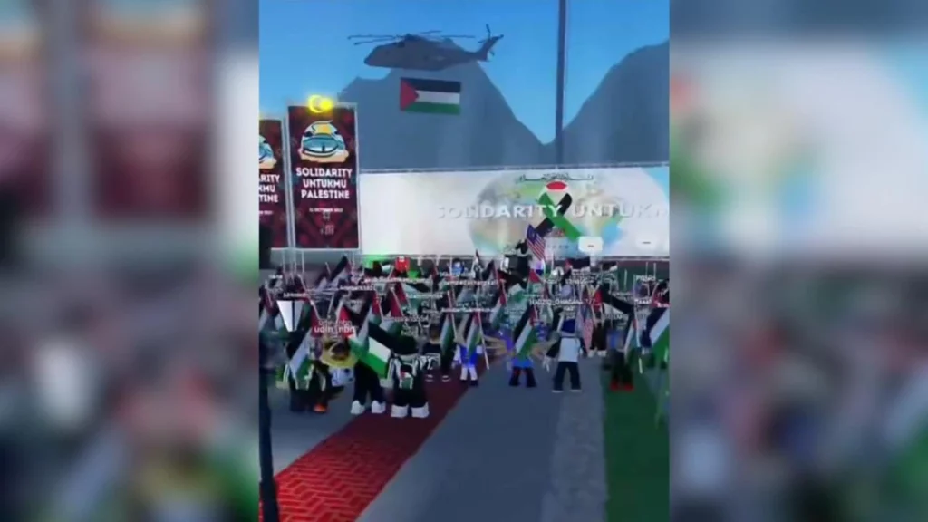 Pro Palestine Protest On Roblox