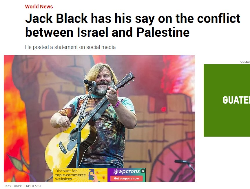 Jack Black Has His Say On The Conflict Between Israel And Palestine