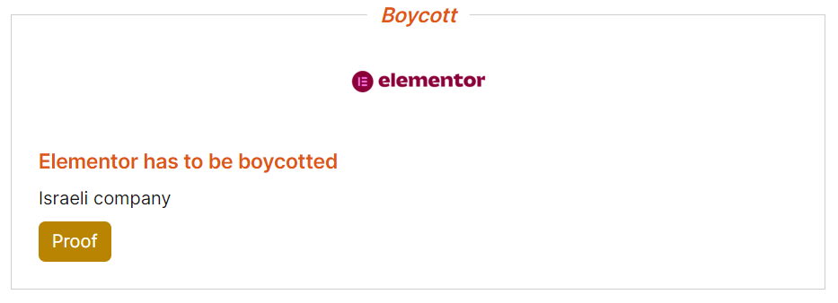 Boycott Elementor
