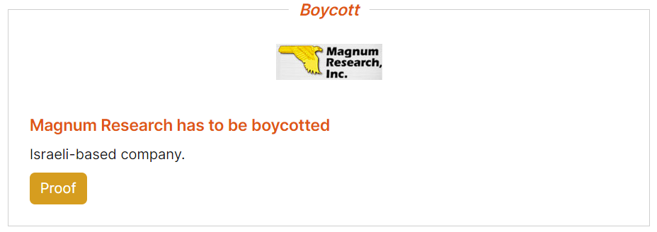Boycott Magnum Research