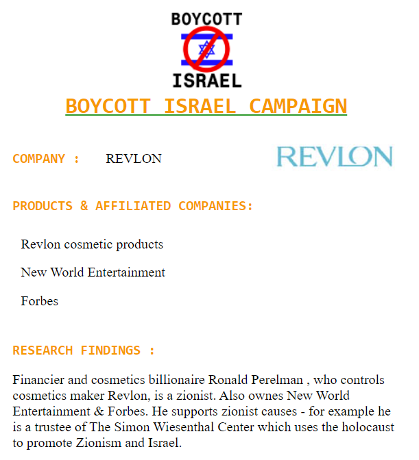 Boycott Revlon