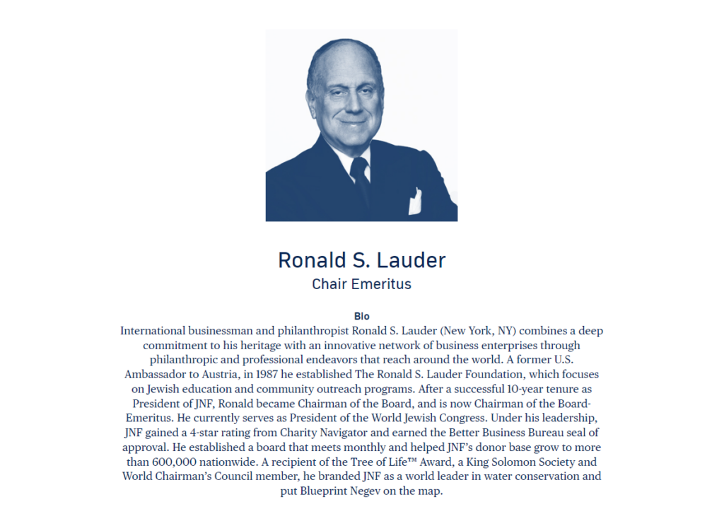 Ronald S. Lauder Chair Emeritus, Bio