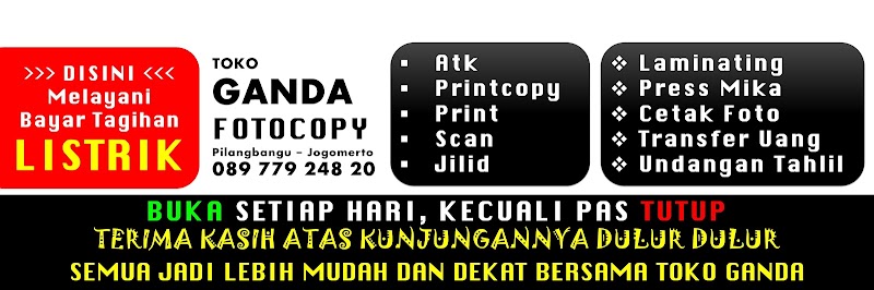 GANDA - FOTOCOPY | DESAIN | UNDANGAN | PERCETAKAN di Nganjuk