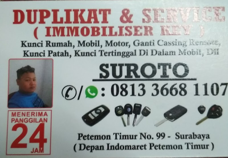 Ahli kunci motor pintu mobil panggilan in Gubeng